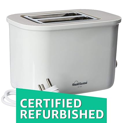 (CERTIFIED REFURBISHED) Sunflame SF-155 730-Watt 2-Slice Pop-up Toaster (White)