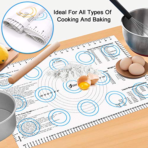 image for JONYJ Silicone Baking Mat with Measurements, Non-Stick Pastry Mat for 