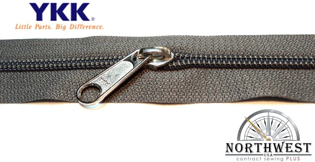 YKK 5 CN Zipper coil chain. Each yard comes with 1 slider