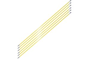 AOGYikang 18FT Fiberglass Chimney Brush Rod Kit, 1/4" NPT Fittings Fireplace Brush Rod, 6pcs 3ft Fiberglass Rod Kit(Yellow)