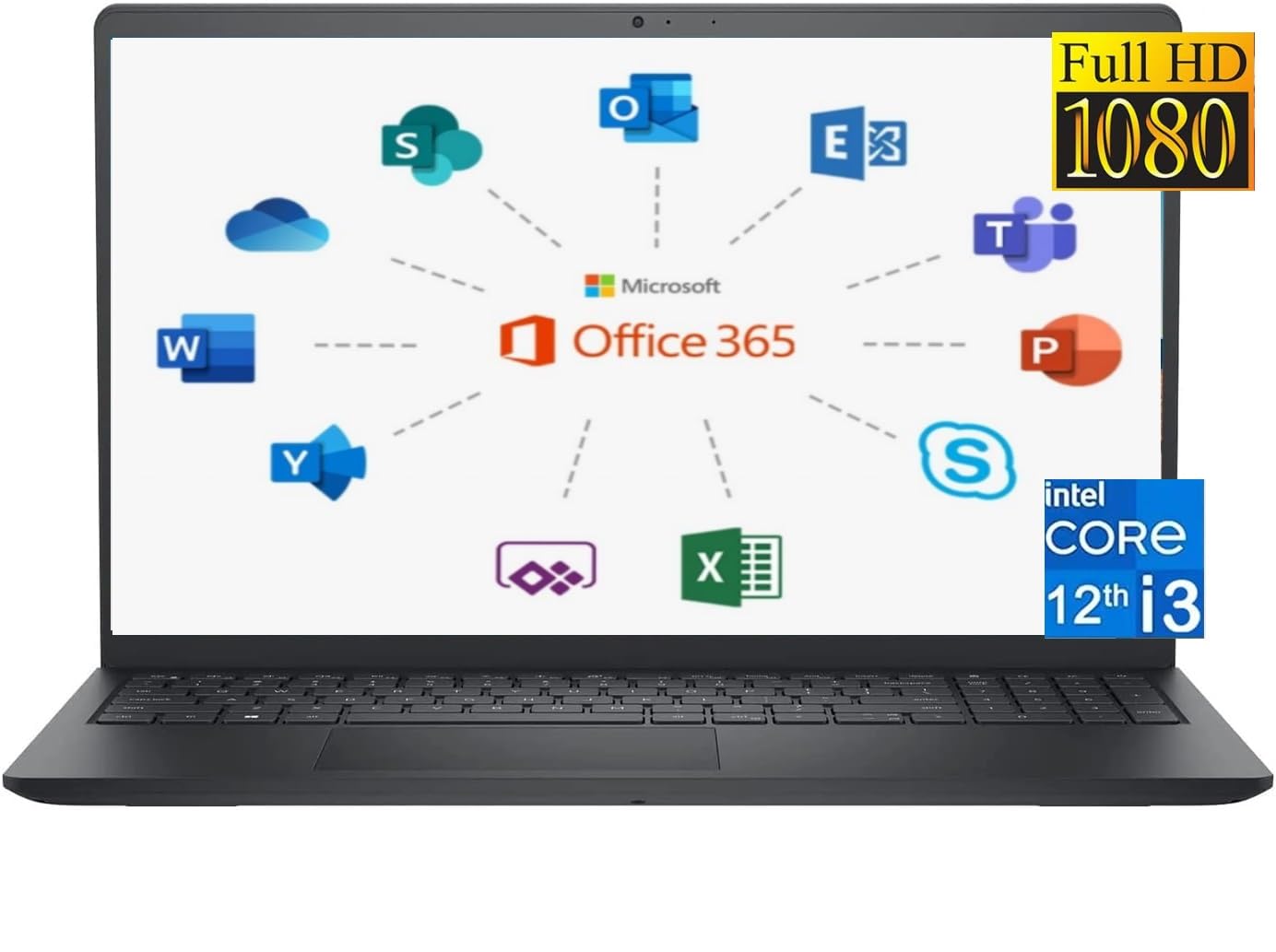 Mua 2024 Inspiron 15 Laptop, with Microsoft Office 365, 15.6" 1920x1080 FHD, Intel i31215U up