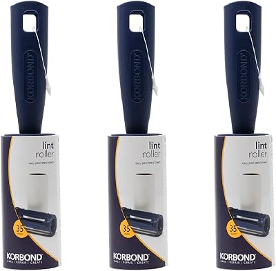 Korbond 3 Pack Lint Rollers 105 Sheets Pet Hair Remover Clothes