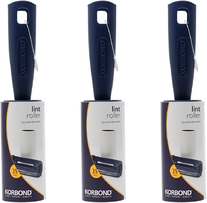 Korbond 3 Pack Lint Rollers 105 Sheets Pet Hair Remover Clothes