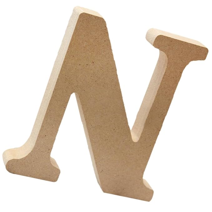 MagiDeal Handwerk Briefe Buchstaben Alphabet Holzbuchstaben Haus Wand DIY Name Lernen Spiel Dekor N