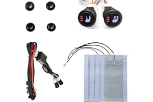 SONSM 12V Universal 3 Level Circular Switch 4pcs Carbon Fiber Universal Car Heated Heating Heater Seat Pads Winter Warmer Sea