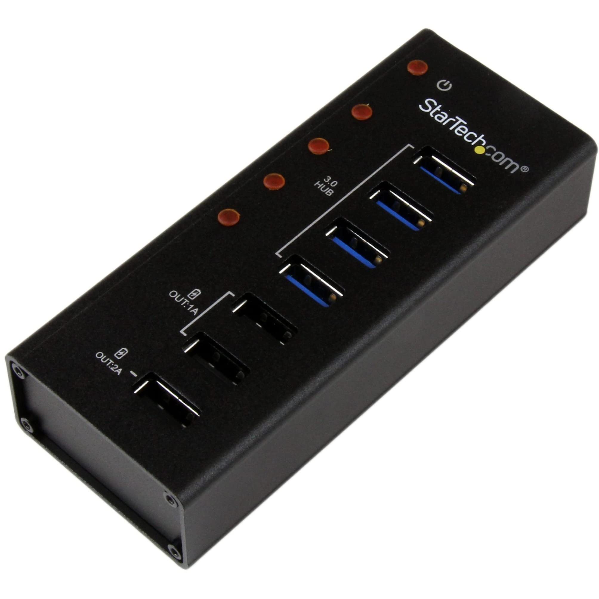 StarTech.com 7 Port USB 3.0 Charging Hub - 4 x USB-A, 3 x USB-A Dedicated Charging Ports - Powered Mountable USB Charging Station (ST4300U3C3)
