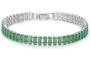 IVY TAILI Tennis Bracelets for Women Trendy 14K White Gold Plated Birthstone Tennis Bracelet Sparkly Cubic Zirconia Bracelet Diamond Bracelet Mothers Day Gifts Birthstone Jewelry for Women