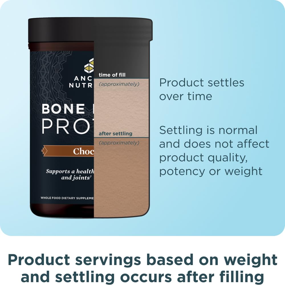 Ancient Nutrition Protein Powder Made from Real Bone Broth, Chocolate, 20g Protein Per Serving, 20 Serving Tub, Gluten Free Hydrolyzed Collagen Peptides Supplement, Great in Protein Shakes