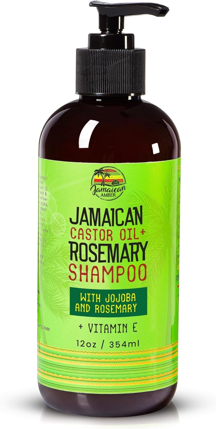 Rosemary Shampoo for Hair Growth - 12 oz / 340ml – Moisturizing, Strengthening Shampoo, Promoting Nourishment & Hydration for Hair with Castor Oil and Jojoba Oil by Jamaican Amber
