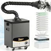 Solder Fume Extractor &ndash; 180W 320m&sup3;/h, Thickened Pre-Filters, Soundproof Low-Noise Chamber, Exclusive Downward Exhaust, H13 HEPA &amp; High-Iodine Carbon, Smoke Absorber for Soldering, Laser, 3D Printer