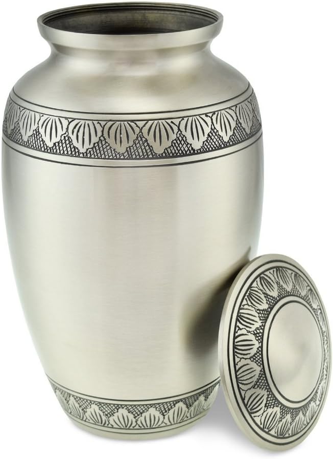 Amazon.com: Athena Pewter - Large Silver Brass Cremation Urn for Adult