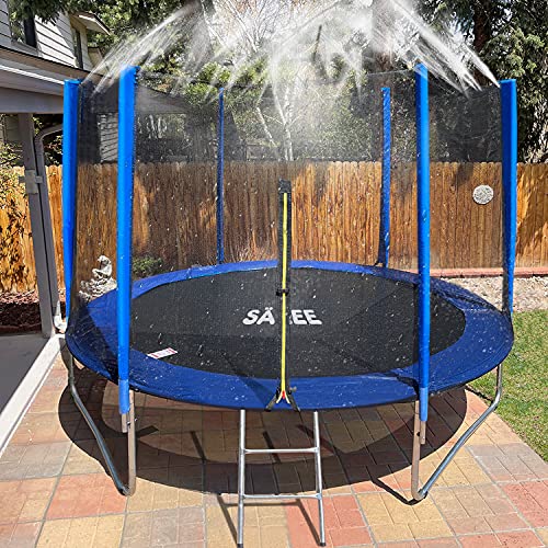 SÄKEE Trampoline with Sprinkler Safety Enclosure Net for Kids Adults
