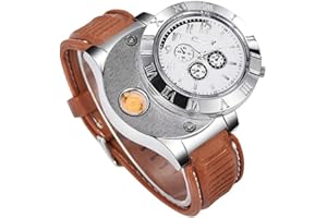 ENJOY-UNIQUE New Military USB Lighter Watch Men's Casual Wristwatches with Windproof Flameless Cigarette Cigar Lighter