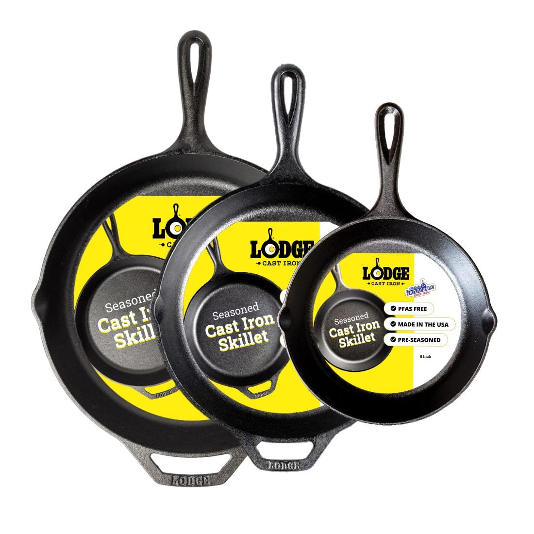 Photo 1 of ***RUSTY***Lodge Seasoned Cast Iron Skillet Set - PFAS-Free, Non-Toxic Cookware - Use with an Oven, Stove, Grill, or Campfire - Naturally Non-Stick & Oven Safe - 8, 10.25 & 12 Inches***RUSTY***