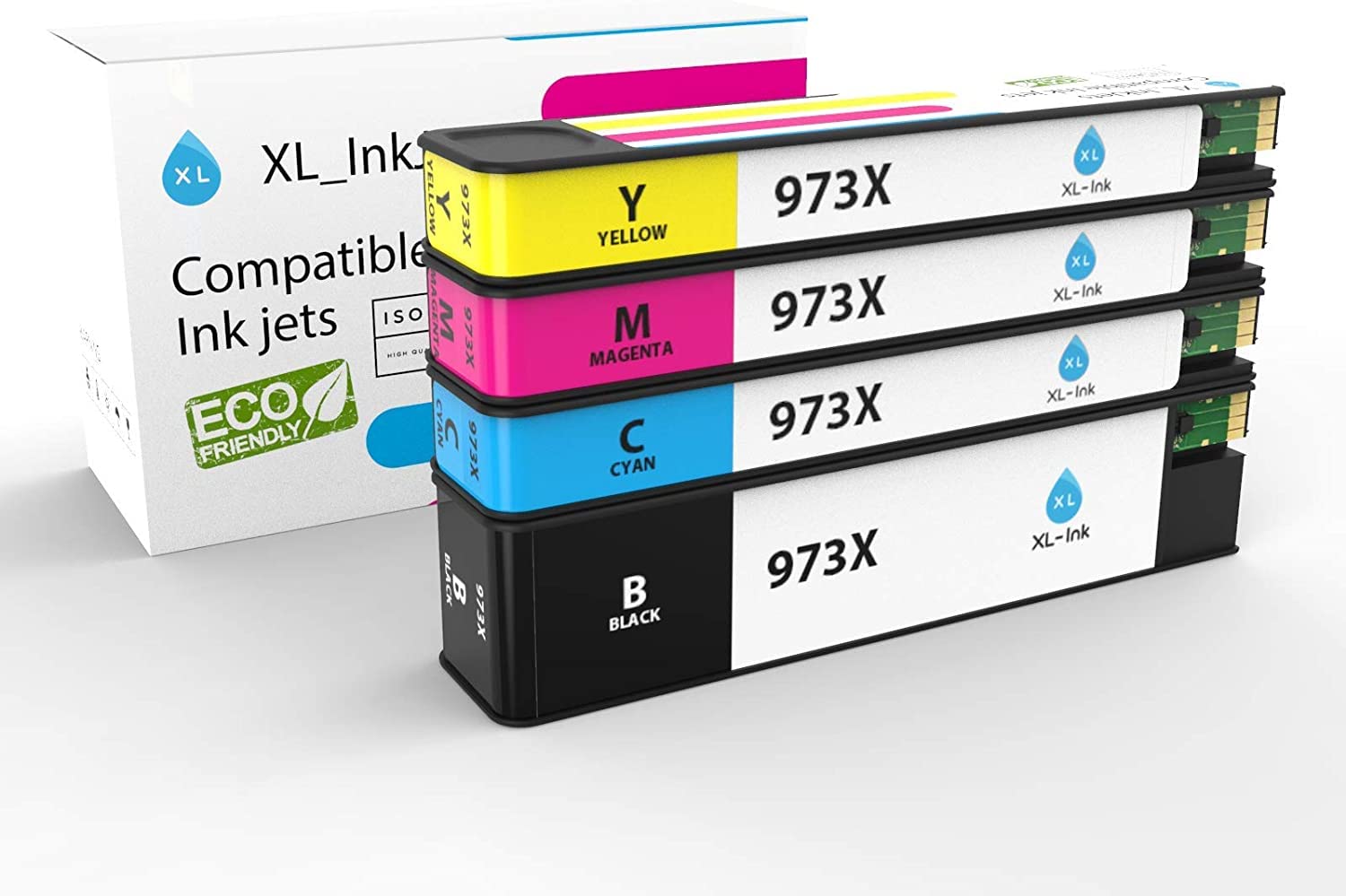 XL-Ink Compatible with HP 973x / HP973x Economy Set of 4 (CMYK: HP L0S07AE, F6T81AE, F6T82AE, F6T83AE. Capacity: 1x 10,000 pages, 3x 7000 pages).