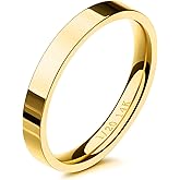 NOKMIT 3mm 14K Gold Filled Rings for Women Dainty Gold Stacking Stackable Band Thin Gold Thumb Pinky Finger Ring Non Tarnish Comfort Fit Size 4 to 11