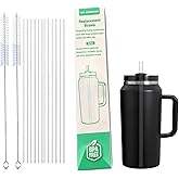 6PCS Reusable Straws for Stanley 64 oz Quencher H2.0 with Handle|Stanley Cup Accessories with 2 Extra Long Straw Cleaner Brushes | Tritan Plastic Replacement Straws