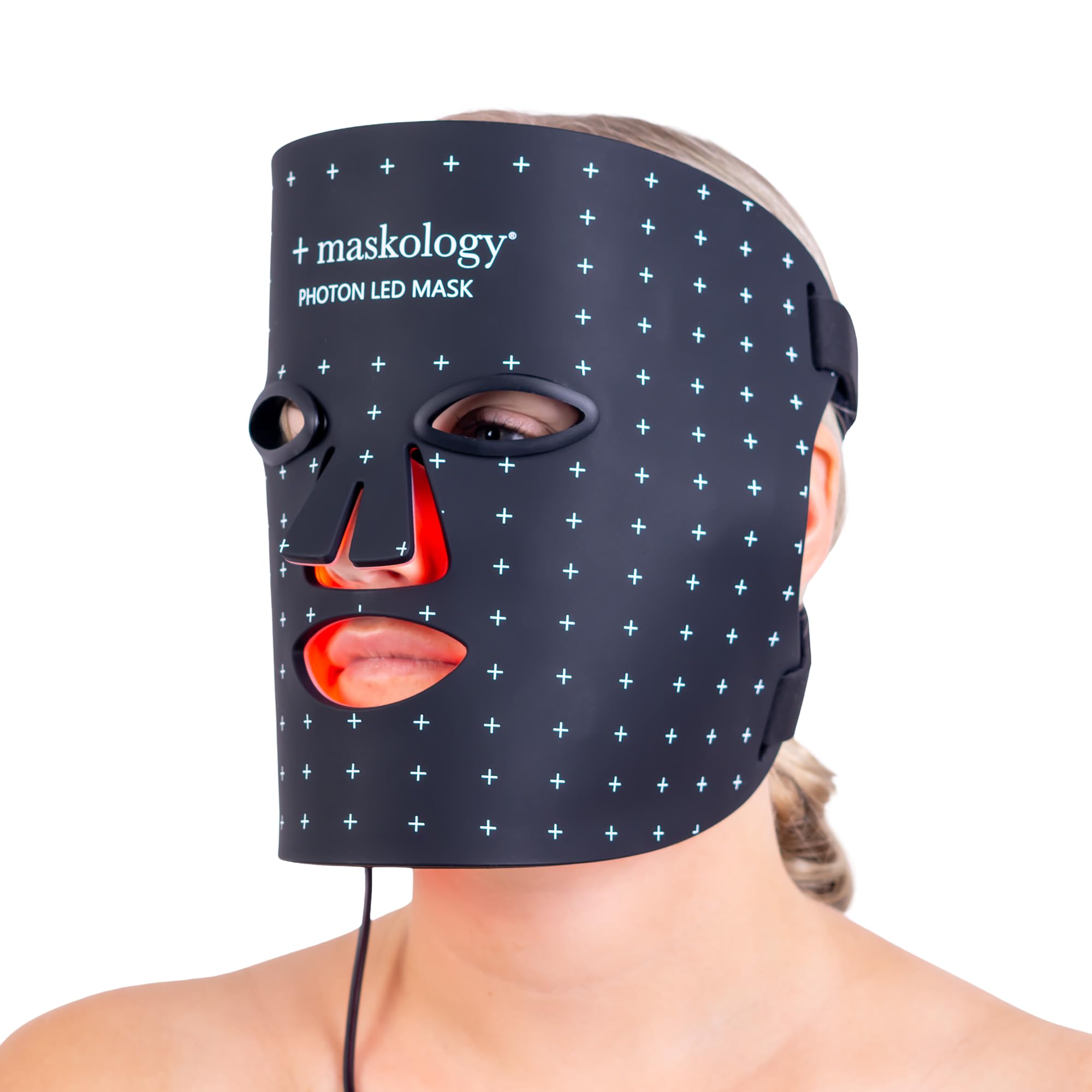 +maskology PHOTON LED MASK ANTI-AGEING DEVICE 5-in-1 Light LED Light Technology | LIGHT THERAPY FACIAL MASK | Fully Adjustable LED Device | Improves Skin Tone, Texture & Firms the Skin