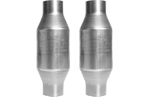 SleYuYir 2.5 inch Universal Catalytic Converter Stainless Steel High Flow Performance Cat 410250 (Pack of 2)…