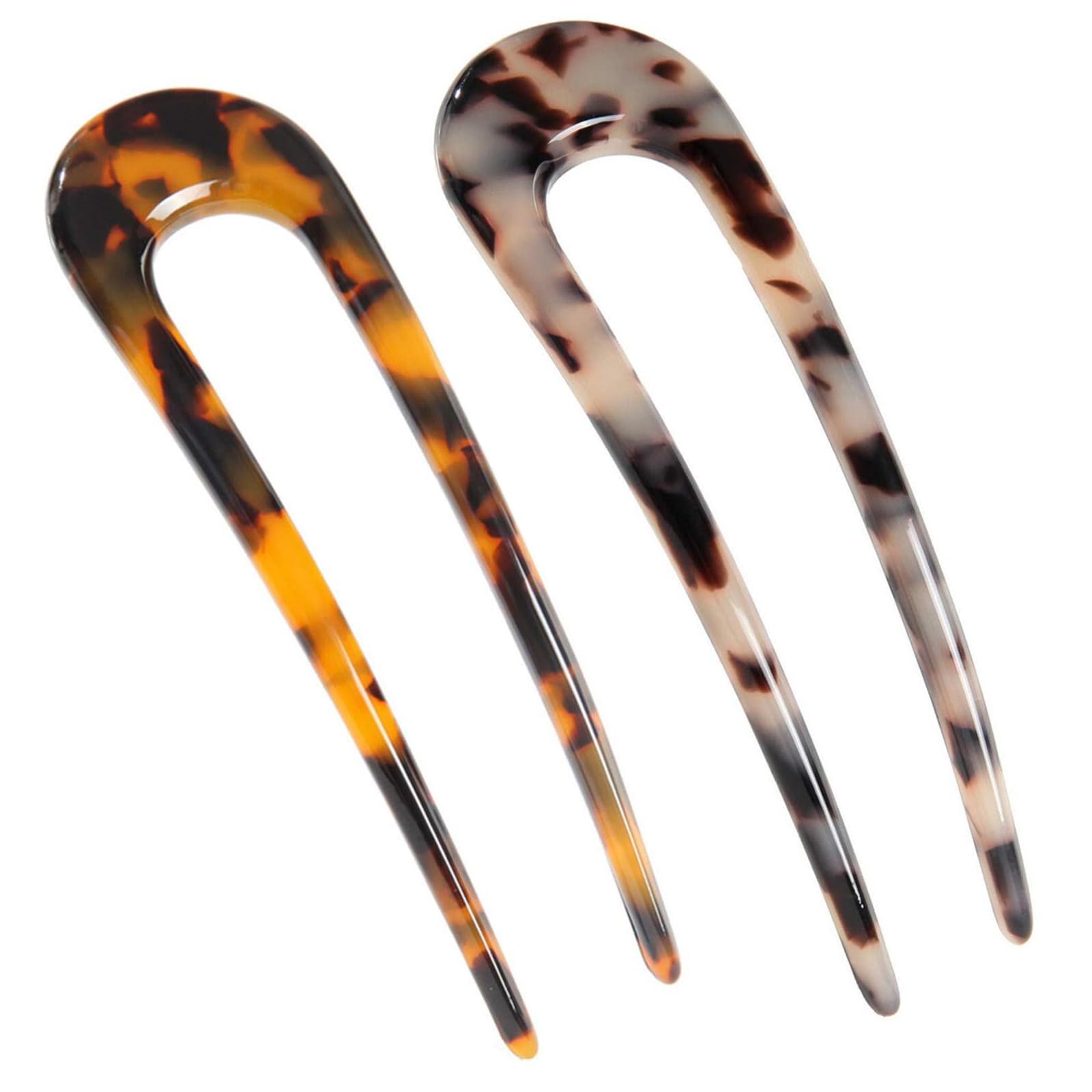 2 Pack Hair Fork French Pins For French Twist U Shaped Hair Pin Fork Sticks 2 Prong Updo Chignon Pin for women — image 1