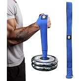 J Bryant Arm Wrestling Training Strap Belt Hand Grip- Ideal for Wrist Forearm and Biceps Workouts Multifunctional Home Gym Fitness Equipment Compatible with 1 inch and 2 inches Barbell Plates