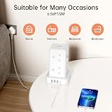 Sameriver 12-in-1 Tower Extension Lead 8 AC Outlets 4 USB 2m Surge Protection view 7