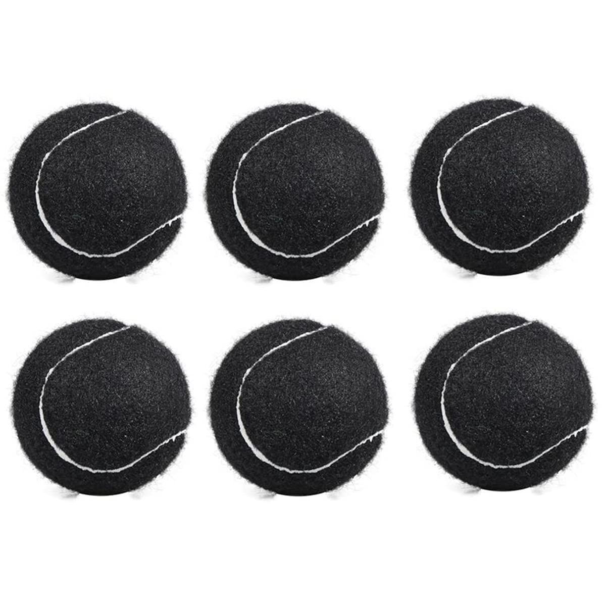 Yuemsh 6Pcs Tennis Balls Wear- Elastic Balls 66mm Ladies Beginners Practice Tennis Ball,Black
