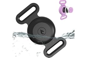 TYANUZZ Waterproof Airtag Dog Collar Holder Compatible with Apple AirTag, Silicone Waterproof Air Tag Case for Dog Collar, Anti-Lost AirTag Holder for Pet Cat Dog GPS Tracker (Black)
