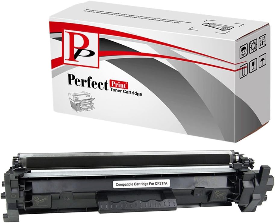 PerfectPrint Compatible Toner Cartridge Replacement for HP LaserJet Pro M102 M102a M102w, MFP- M130 M130a M130fn M130fw M130nw CF217A-with chip (Black, Single-Pack)