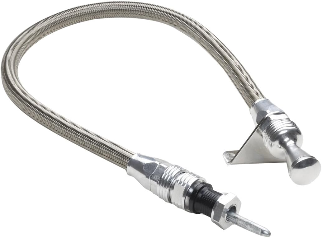 Lokar 1210144 Anchor-Tight Brite Firewall Mount Transmission Dipstick with Lock for Powerglide OEM and Aftermarket Transmission