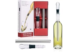 I KITO Wine Chiller Ice Red Wine Bottle Stainless Steel Cooler Chiller Stick Container Freezer 3 in 1 with Aerator and Pourer Wine Accessory (2)