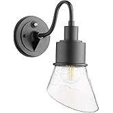 Quorum 732-69 Transitional One Light Wall Mount from Torrey Collection in Black Finish,