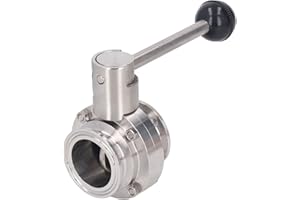 GOWENIC Stainless Steel Tri Clamp Butterfly Valve, 38mm / 51mm (2in) Pipe OD, PN1.6, 150℃ Max Temp, Easy to Use, Rapid Connec