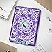 iPad Air 2 Case, iPad A1566/A1567 Case, Hocase Shock Absorbent Hybrid Dual Layer Hard Rubber Protective Case with Cute Mandala Floral Print for Apple iPad Air 2nd Generation (2014) - Purple/Teal