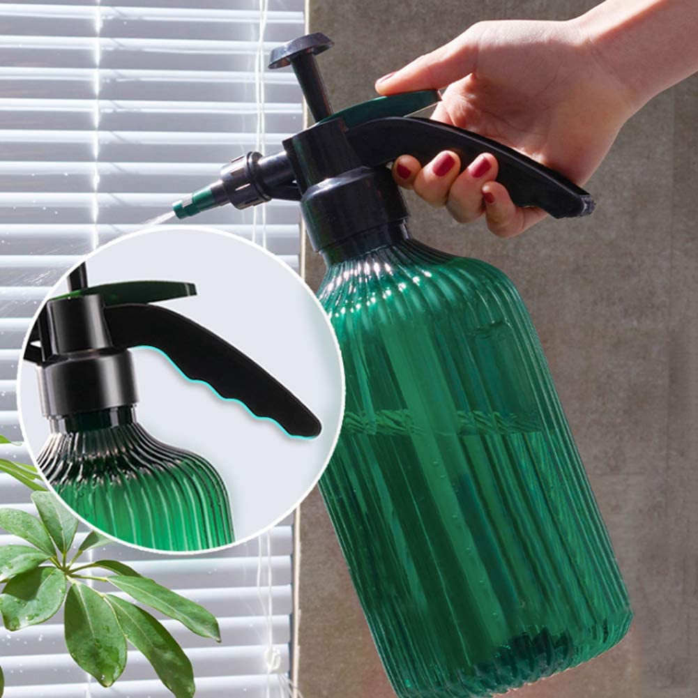 Gardening Spray Bottle Plastic High Transparent Watering Can Ergonomic Handle Flower Plant Pressure Watering Pot Manual Trigger Sprayer Bottle with Adjustable Spray Nozzle for Cleaning Air Freshening