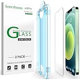 amFiIm OneTouch for iPhone 12 Mini Screen Protector 5.4" Tempered Glass | Auto-Alignment, 30s Install, Bubble Free, 9H Hardness, Scratch &amp; Drop Protection, HD Clear, Case Friendly, 2 Pack (12M-5.4'')