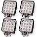 Oplips 4Pack 48W 4 inch Square LED Work Light Lamp Off Road High Power ATV Jeep Wrangler 4x4 Rv Trailer Boat Tractor Truck Excavator Fork Lift Camping Boat Tractor (4 x 48w Work Light)