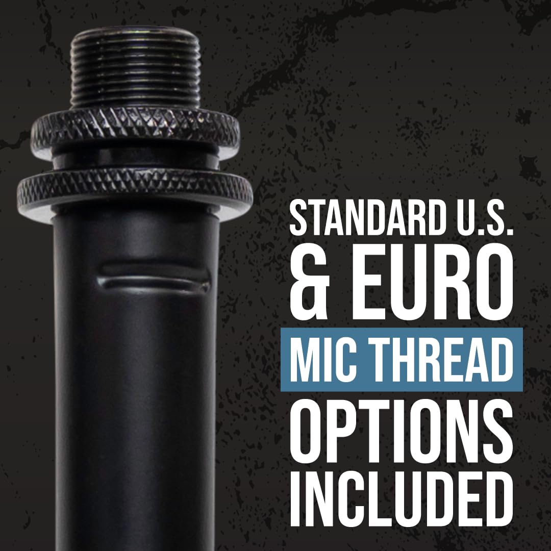 Shure by Gator Round Base Desktop Mic Stand with Standard Height-Adjustable Twist Clutch and 6