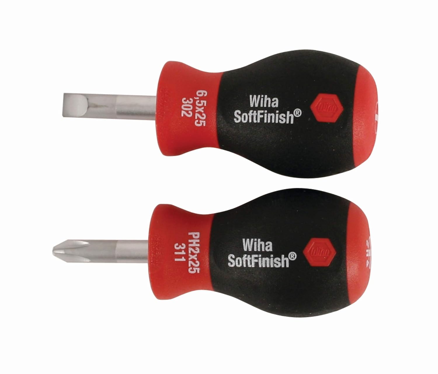 Wiha 31191 Stubby Slotted Screwdriver Set with 1/4 by 1