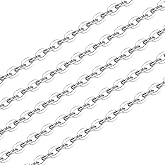 Adabele 5 Feet Authentic 925 Sterling Silver Unfinished 1.8mm (0.07 Inch) Flat Cable Link Chain Small Bulk Hypoallergenic Nickel Free for DIY Craft Jewelry Making SSK-R5