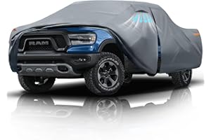 DOZENTRO Dodge Ram 1500 Truck Cover Custom Fit 2009-2025 Quad Cab Short Bed(6.1') with Door Zipper, 10 Layer Outdoor Heavy Truck Cover Waterproof All Weather, Car Tarp for Wind Dust Sun UV Protection.
