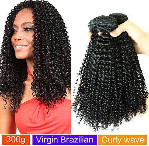MAOYUAN 100% Unprocessed 6a Brazilian Virgin Kinky Curly Human Hair Weaves 3 Bundles Mix Length Hair Extensions Deep Curly Rosa Hair Products Natural Black Color (22 24 26)