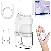 Portable Water Flosser for Travel, Mini Cordless with 3 Pulse Modes | Compact Design with a Collapsible Tank, Long Battery Life, and IPX7 Waterproofing for Home, Office, and Travel