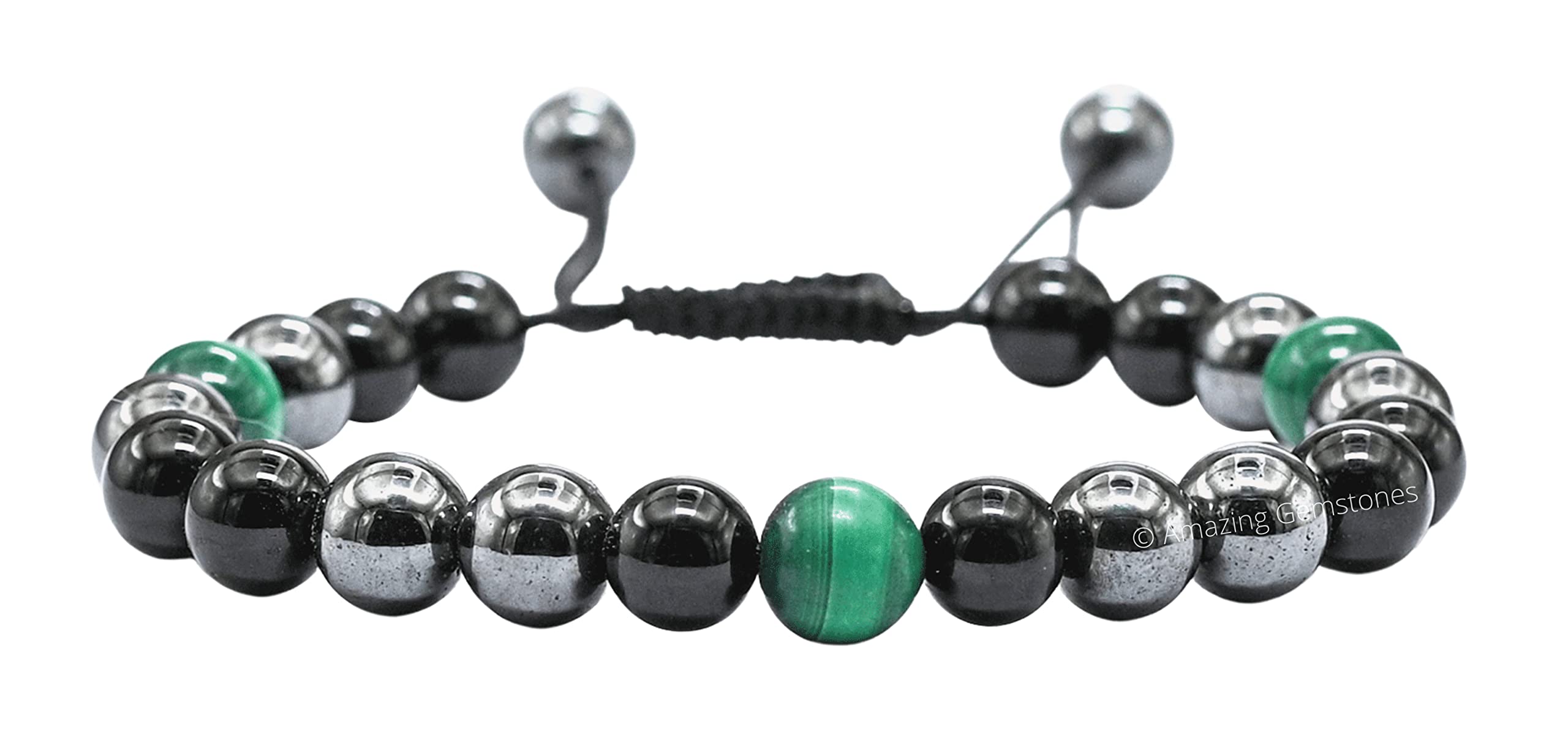 Photo 1 of Amazing Gemstone Cancer Fighter Bracelets - Malachite Hematite Black Tourmaline Bracelet Set for Men Women Healing Crystal Gifts for Breast, Lung, Bowel, Prostate Cancer