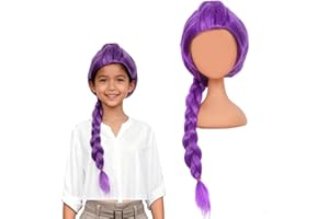 nimbleleap Purple Braid Wig for Kids Girls Light Purple Wig Long Braids Wigs Hair Cosplay Costume Party Wigs 12 Years Old or Up