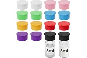 MIMORE Vial Caps - 16 Pack 3ml Vial Caps Covers for Peptides & Injections - Resuable & Silicone Peptide Vial Covers Cap