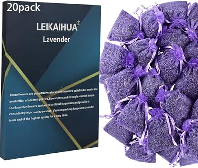 LEIKAIHUA 20X Lavender Filled Bags Drawers Wardrobe Fresheners 7x9cm
