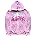 Y2K Hoodie Women Men Zip Up Grunge Aesthetic Hoodies Casual Vintage Oversized Pullover Sweatshirt Harajuku Jacket