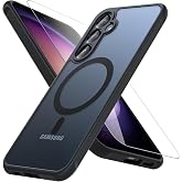 Hensinple Magnetic Case for Galaxy A14 5G Phone Case with Glass Screen Protector,[Compatible with MagSafe], Shockproof Matte Back Cover for Samsung Galaxy A14 5G Case- Black