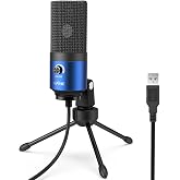 FIFINE K669 Blue USB Computer Microphone for Recording Voice Over | Condenser Mic with Gain Knob, Compatible with Mac&amp;PC, Home Studio, Plug and Play